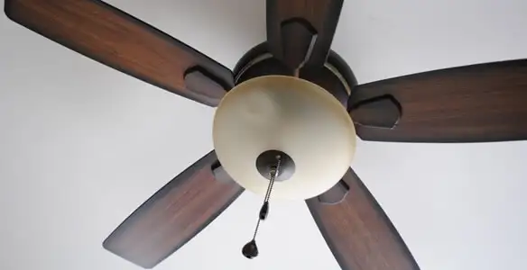 Fully installed ceiling fan with balanced blades and light fixture in Oklahoma City, OK
