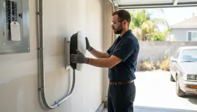 Level 2 EV charger installation for an Arcadia, OK home by a licensed electrician