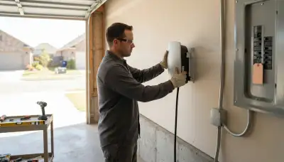 Level 2 EV charger installation with dedicated circuit for a Mustang, OK home