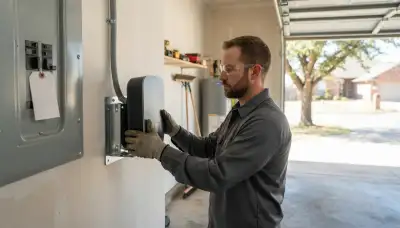 240-volt EV charger installation by an electrician in Tuttle, OK