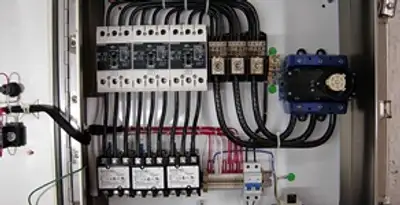 Electrical panel installation with organized circuit breakers and wiring in Oklahoma City, OK
