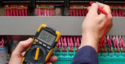 electrical service showing professional testing and troubleshooting of electrical panel by licensed electricians in Oklahoma City, OK