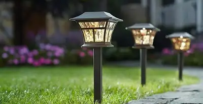 landscape lighting installation services with professionally installed pathway lights in Oklahoma City, OK