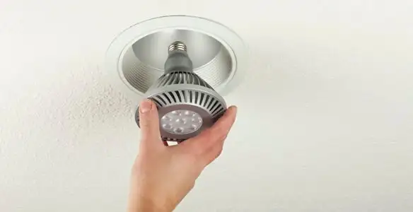 lighting installation service featuring recessed ceiling light installed by licensed professionals in Oklahoma City, OK