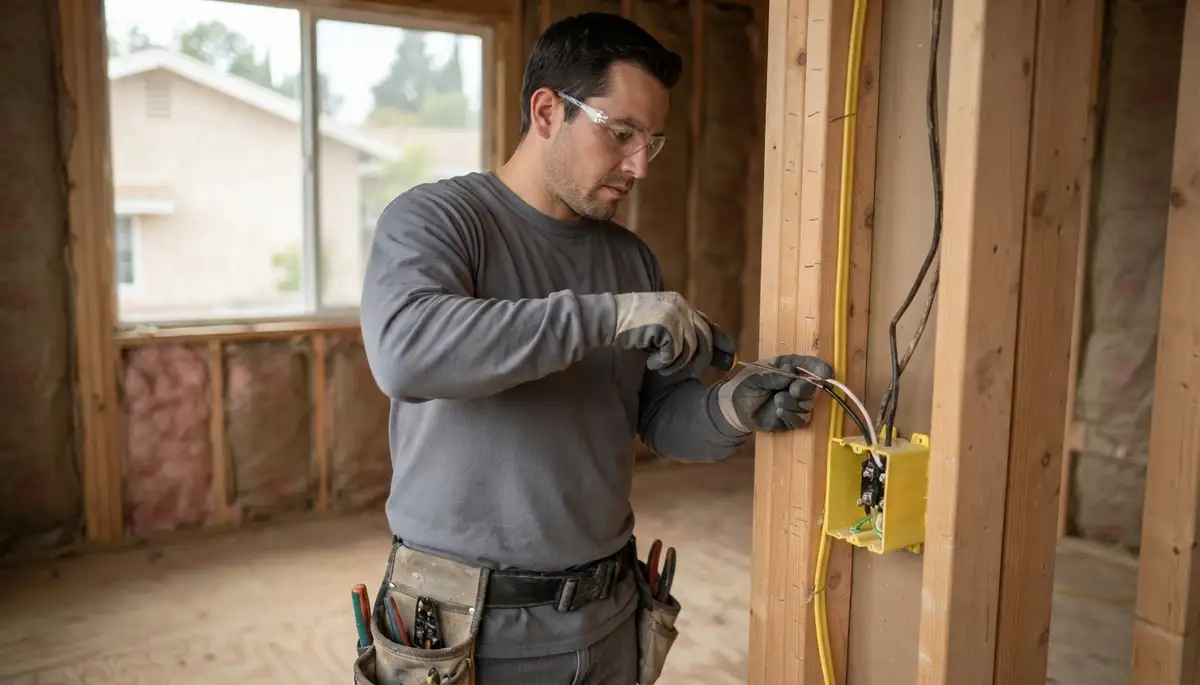 Electrician adding circuits and replacing old wiring in an Arcadia, OK home
