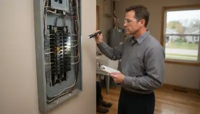 Electrician performing a whole-home electrical inspection in Spencer, OK
